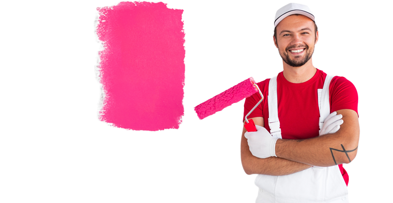 pearl-rose-insure-positive-painter-standing-near-sample-on-wall